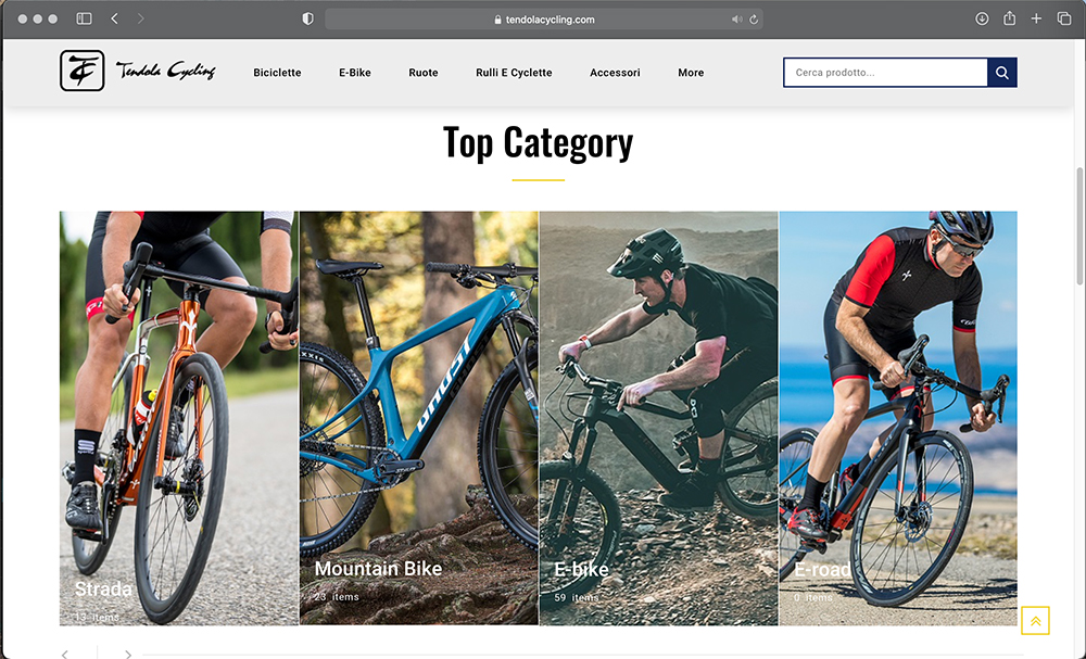 creazione e commerce rivenditori biciclette categorie